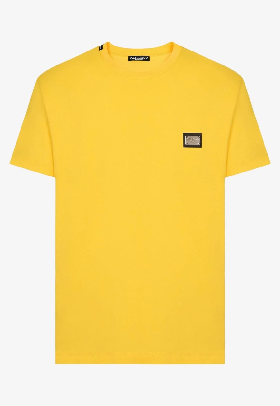 Dolce & Gabbana Logo Plaque T-Shirt — Yellow — 2