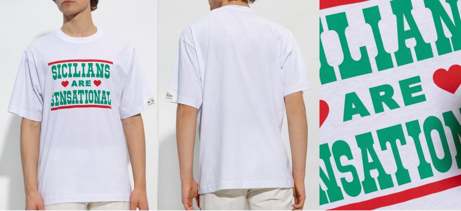 Dolce & Gabbana Slogan Print T-Shirt — White — 3