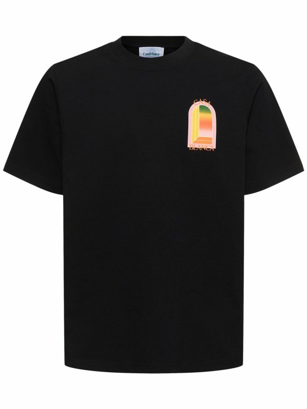 Casablanca Gradient Arch Logo Printed T-Shirt — Black