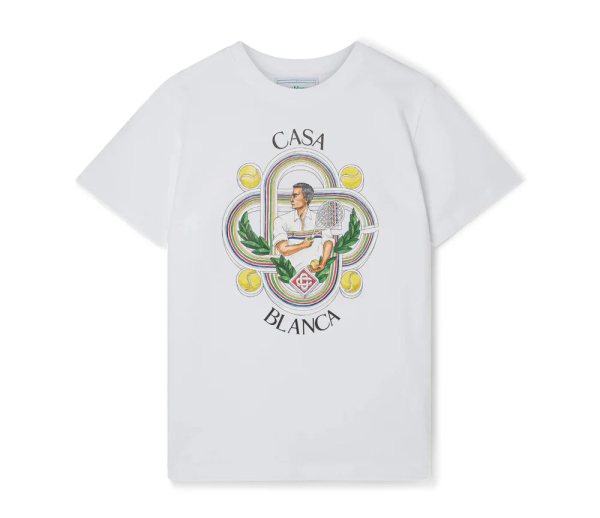 Casablanca Le Joueur Printed T-Shirt — White