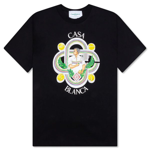 Casablanca Le Joueure Printed T-Shirt — Black