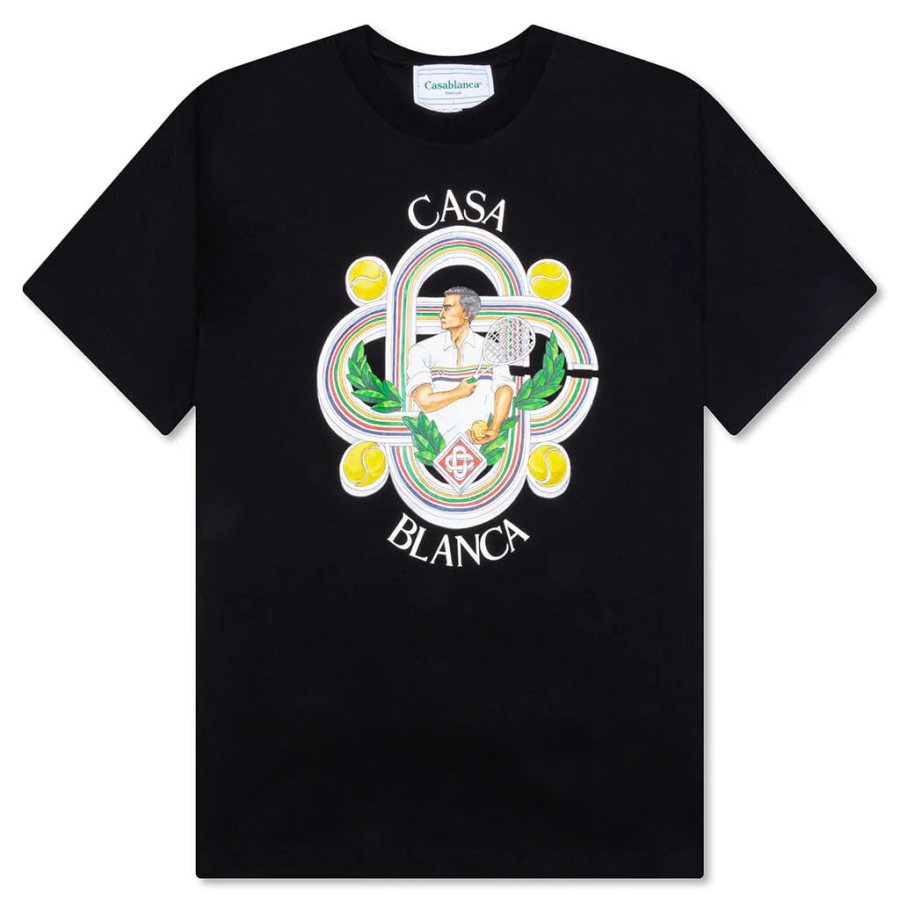 Casablanca Le Joueure Printed T-Shirt — Black