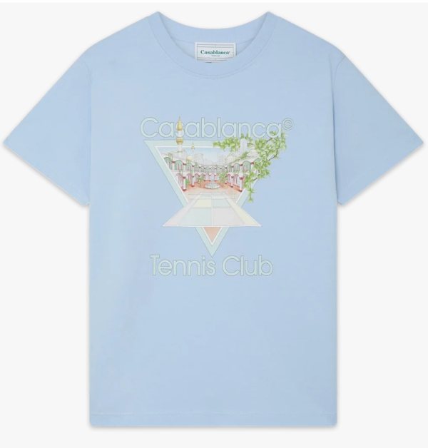 Casablanca Tennis Club Icon T-Shirt — Light Blue