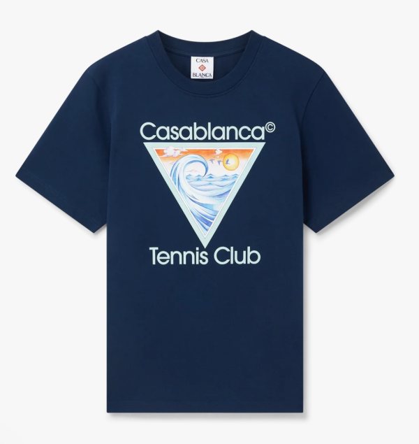 Casablanca Tennis Club Icon T-Shirt — Navy Blue