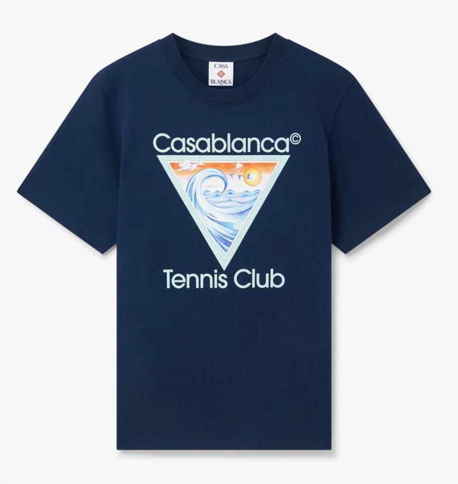 Casablanca Tennis Club Icon T-Shirt — Navy Blue