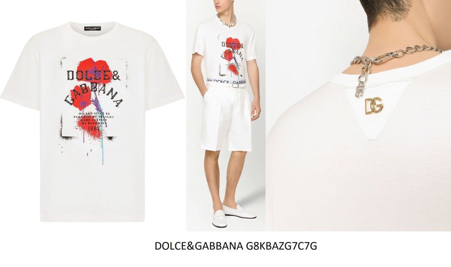 Dolce & Gabbana Roses T-Shirt — White — 2