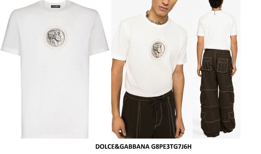 Dolce & Gabbana Crest Print T-Shirt — White — 2