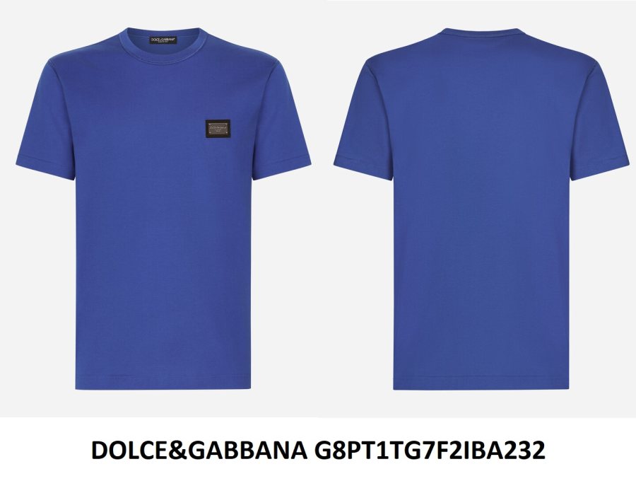 Dolce & Gabbana Logo Plaque T-Shirt — Blue — 2