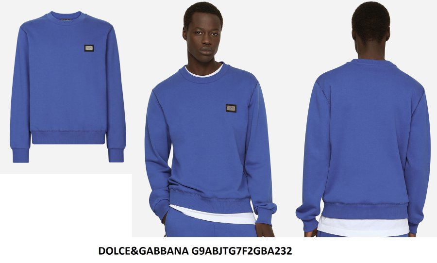Dolce & Gabbana Logo Plaque Sweatshirt — Blue — 2