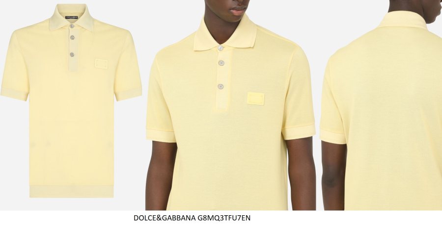 Dolce & Gabbana Logo Polo Shirt — Pale Yellow