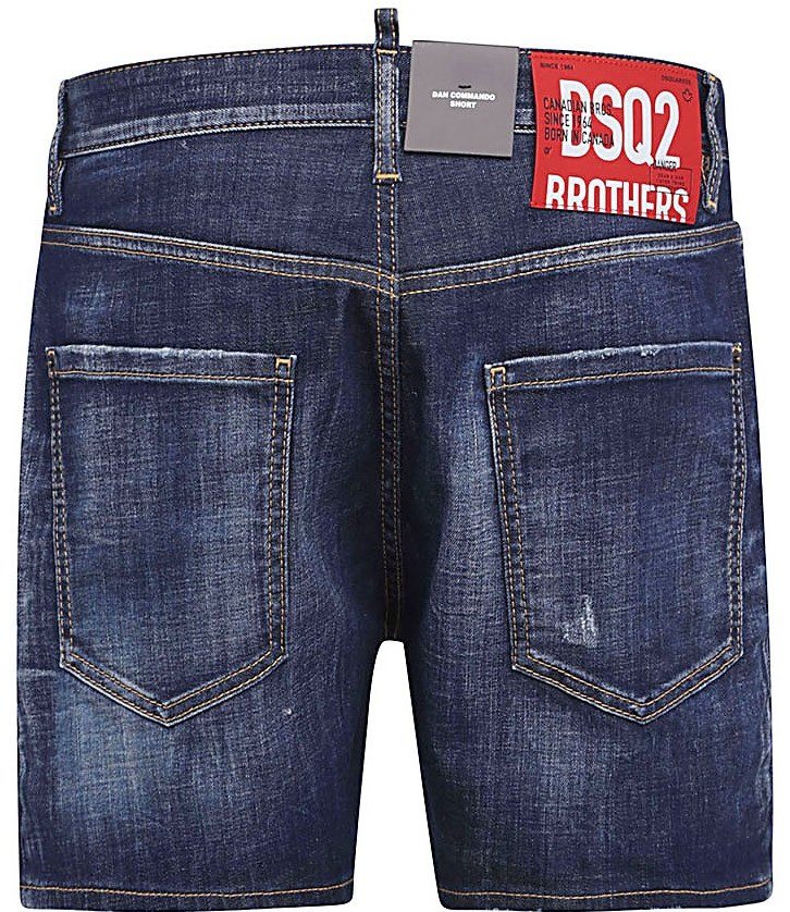 DSQUARED2 Distressed Denim Jeansshorts — S74MU0682 — 2
