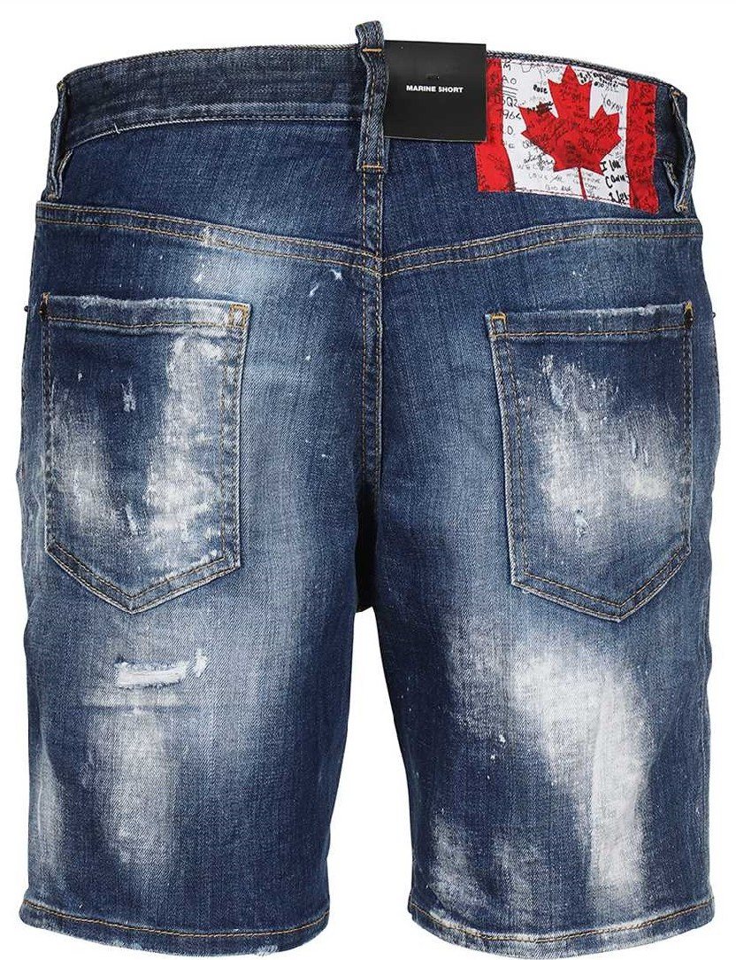 DSQUARED2 Distressed Denim Jeansshorts — S74MU0683 — 2