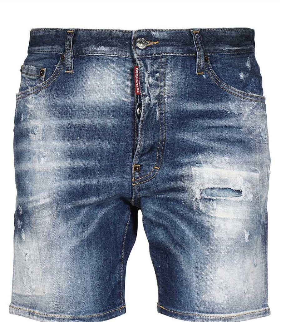DSQUARED2 Distressed Denim Jeansshorts — S74MU0683 — 3