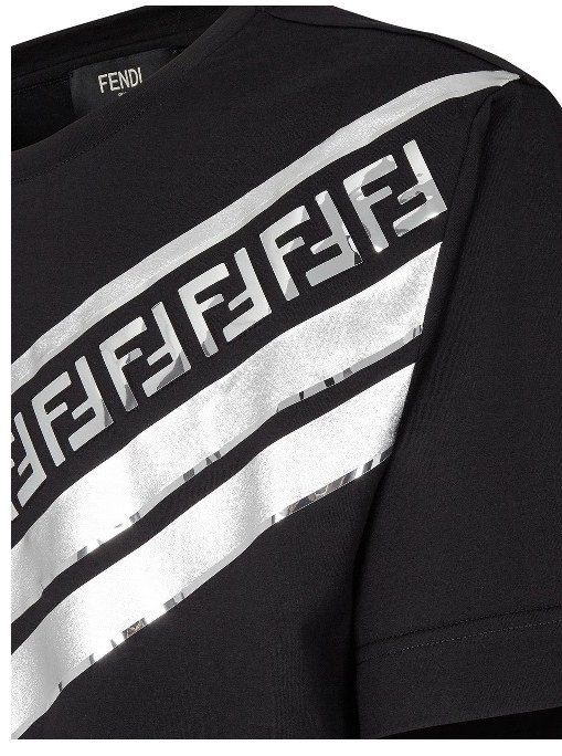 Fendi FF Stripe T-Shirt, Black