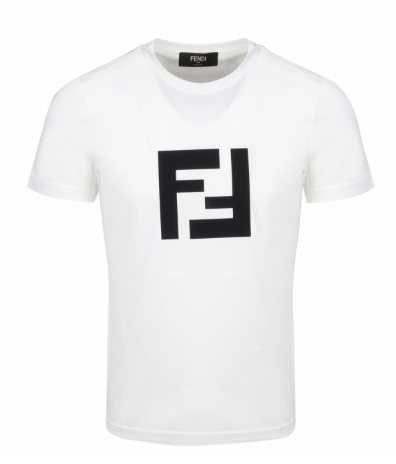 Fendi FF Logo T-Shirt, White — FAF532