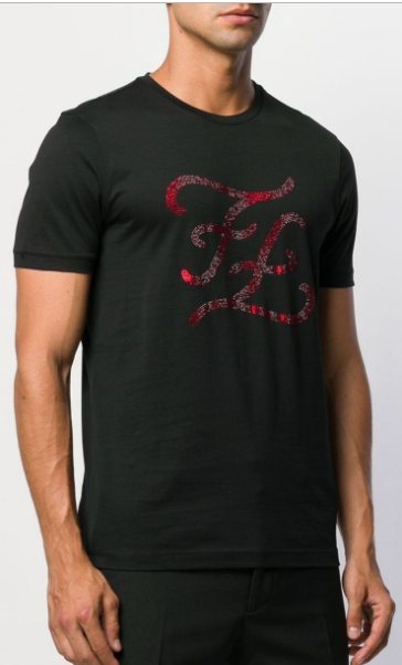 Fendi FF Script T-Shirt, Black