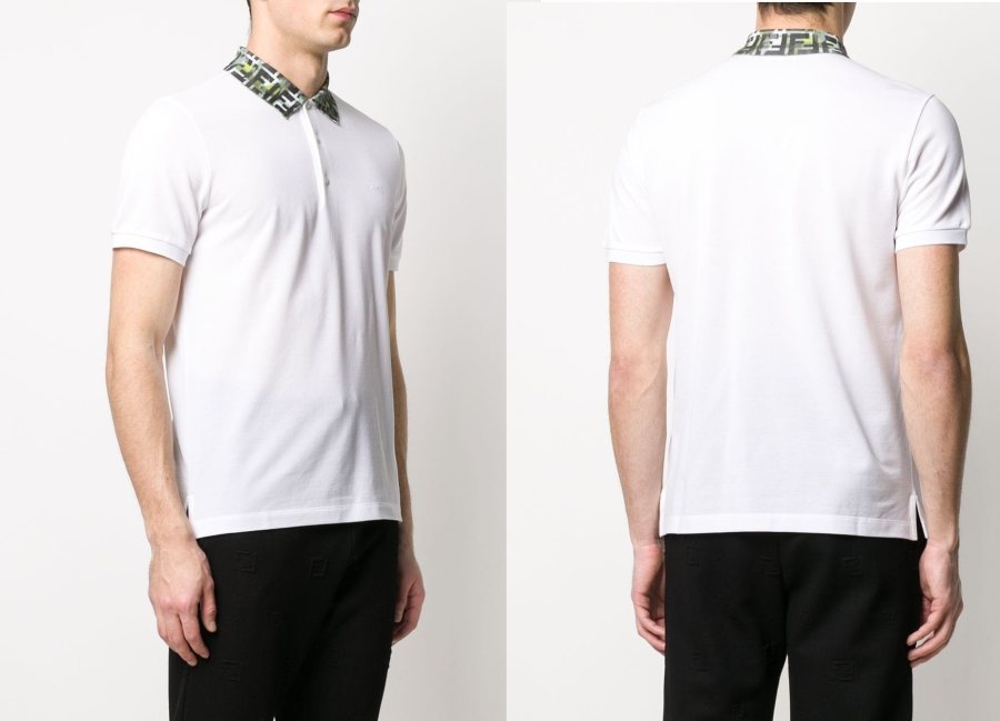 Fendi Pique T-Shirt, White — 3