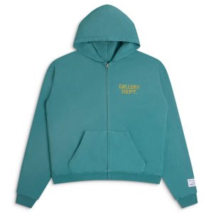 Logo Zip-Up Hoodie — Teal