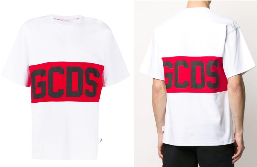 GCDS Band Logo T-Shirt, White — CC94M021004 — 3
