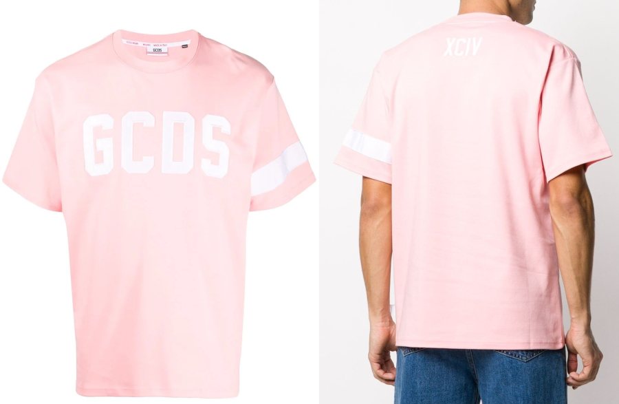 GCDS Logo T-Shirt, Pink — CC94M021004 — 5