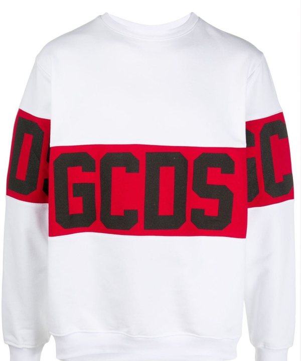 GCDS Band Logo Sweatshirt, White — CC94M021012