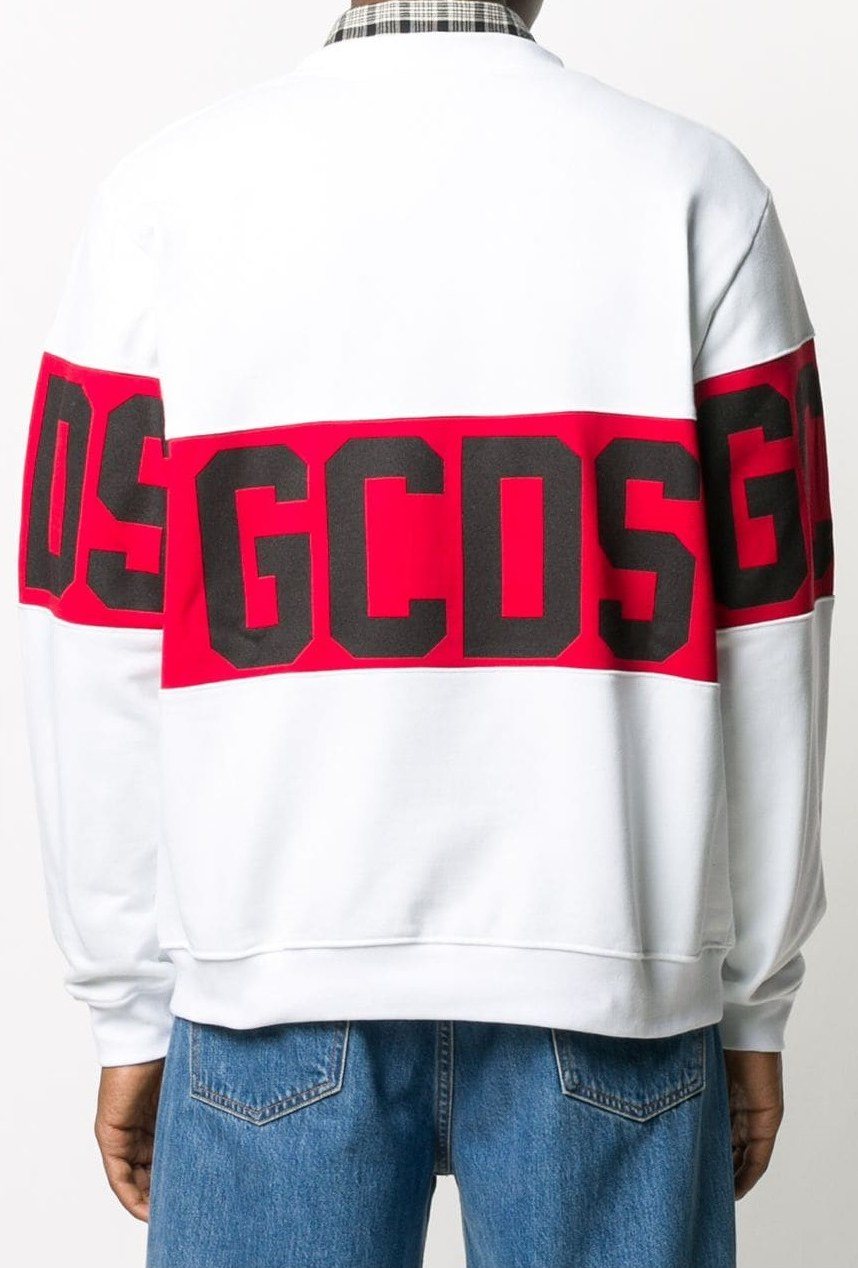 GCDS Band Logo Sweatshirt, White — CC94M021012