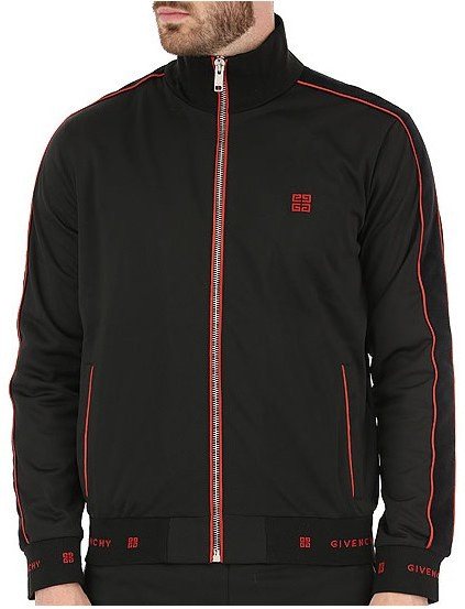 Givenchy Track Jacket, Black/Red