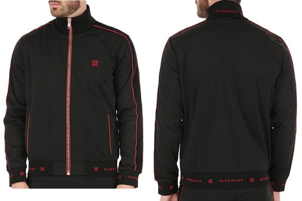 Givenchy Track Jacket, Black/Red