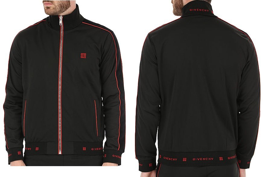 Givenchy Track Jacket, Black/Red