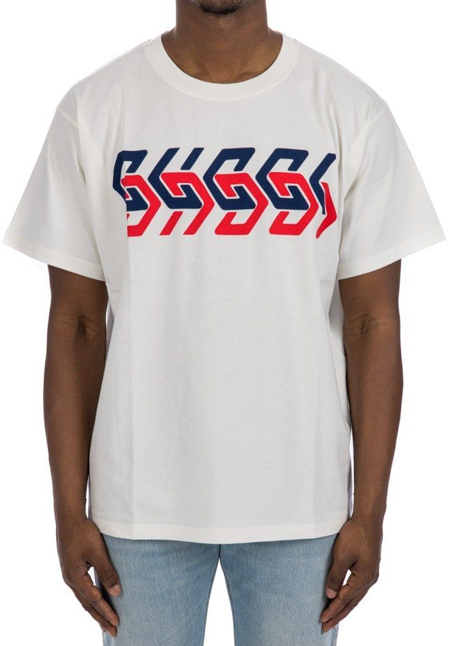 Gucci Rainbow Logo T-Shirt, White — 616036 XJDV9