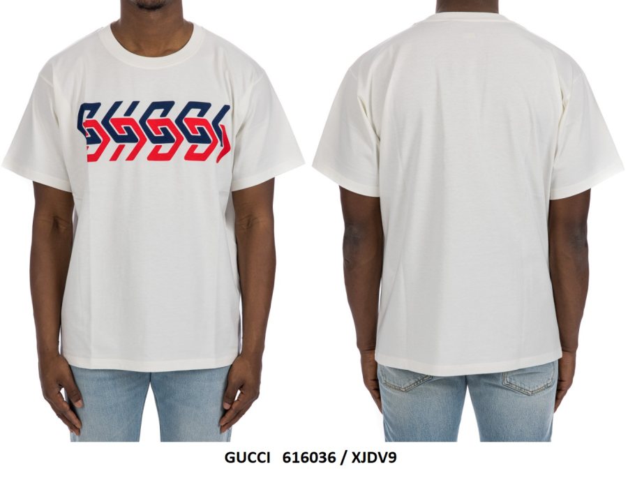 Gucci Rainbow Logo T-Shirt, White — 616036 XJDV9