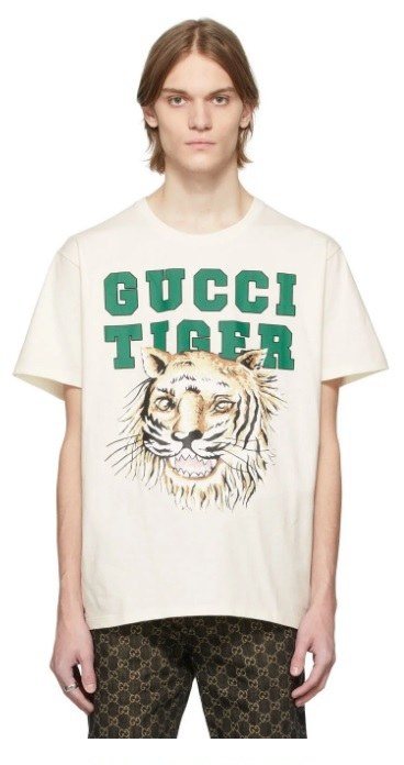 Gucci Gucci Tiger T-Shirt, White — XJD3X — 3
