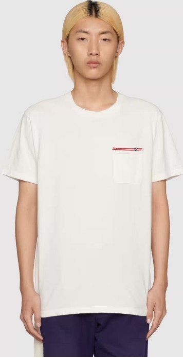 Gucci Logo Pocket T-Shirt, Cream — XJDVI — 2