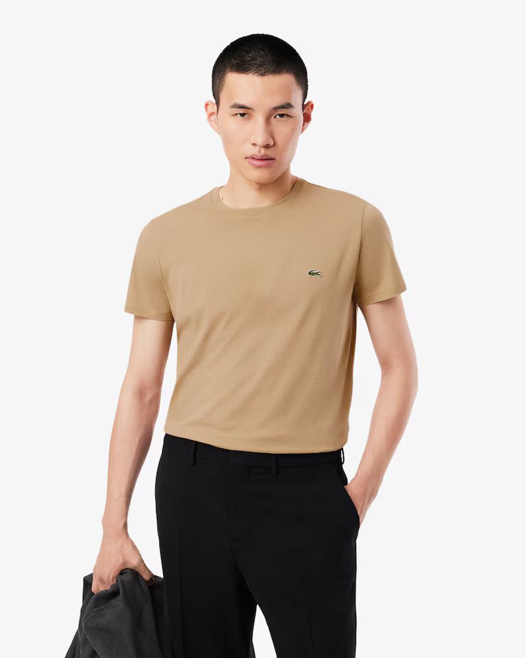 LACOSTE Lacoste Men Cotton Pima T-Shirt — Beige — 4