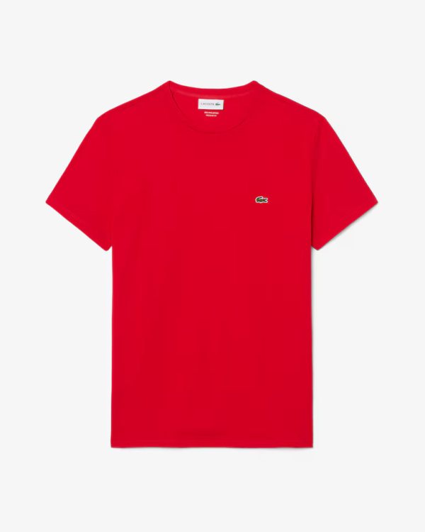 LACOSTE Lacoste Men Cotton Pima T-Shirt — Red