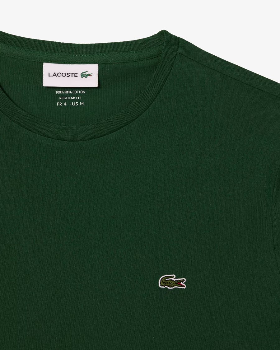 LACOSTE Lacoste Men Cotton Pima T-Shirt — Green — 2