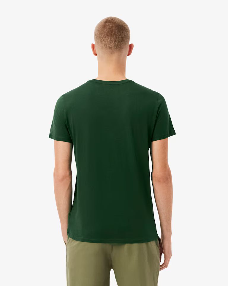 LACOSTE Lacoste Men Cotton Pima T-Shirt — Green — 3