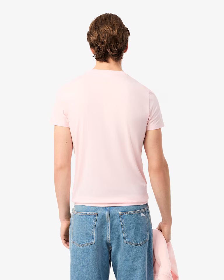LACOSTE Lacoste Men Cotton Pima T-Shirt — Light Pink — 5