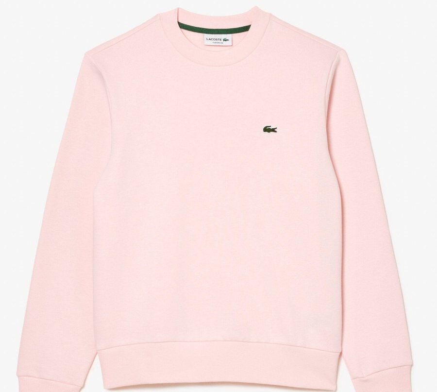 LACOSTE Lacoste Men Fleece Crew Neck Sweatshirt — Pink — 2