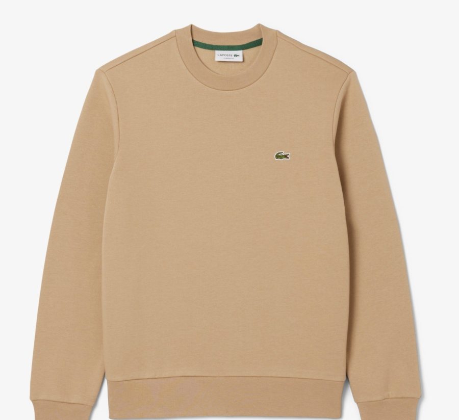 LACOSTE Lacoste Men Fleece Crew Neck Sweatshirt — Beige — 3