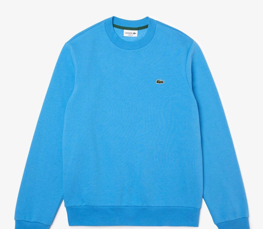 LACOSTE Lacoste Men Fleece Crew Neck Sweatshirt — Blue — 5