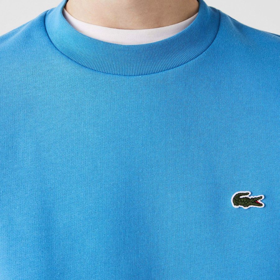 LACOSTE Lacoste Men Fleece Crew Neck Sweatshirt — Blue