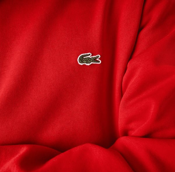 LACOSTE Lacoste Men Fleece Crew Neck Sweatshirt — Red