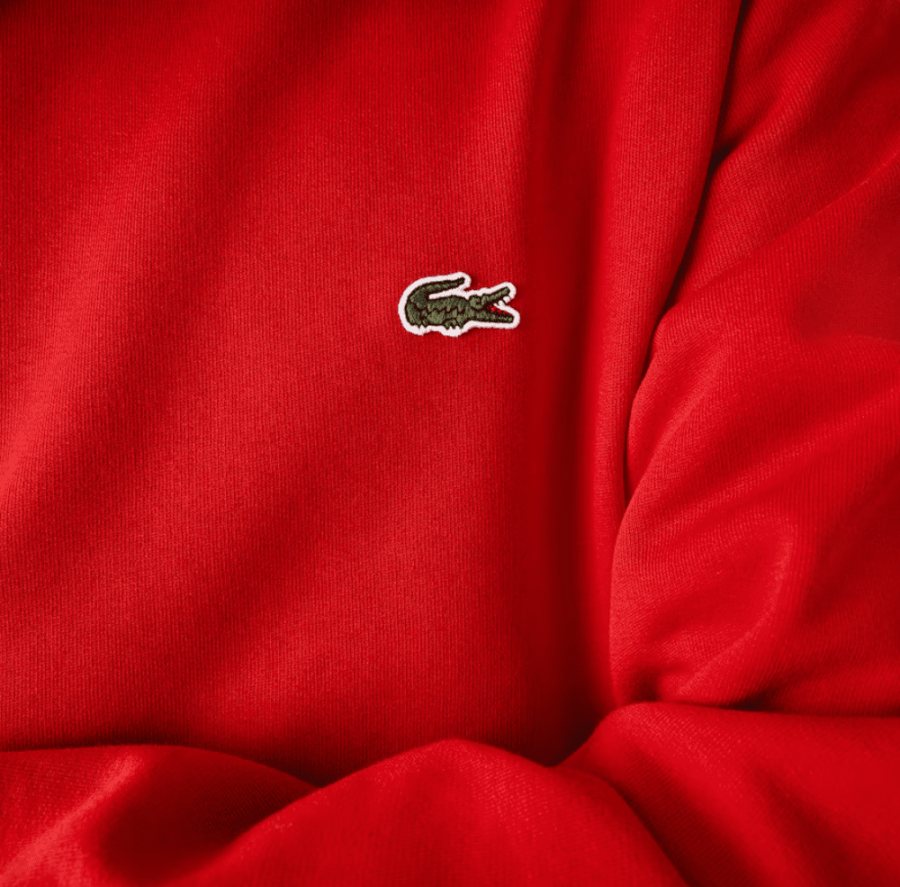 LACOSTE Lacoste Men Fleece Crew Neck Sweatshirt — Red