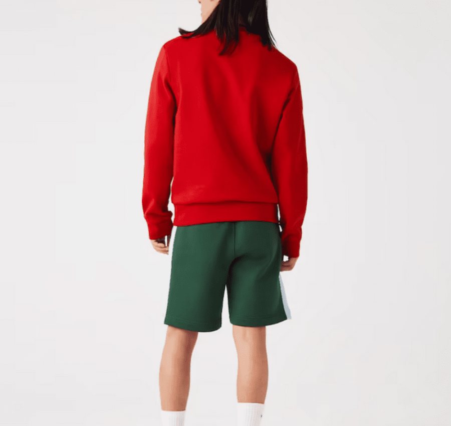 LACOSTE Lacoste Men Fleece Crew Neck Sweatshirt — Red — 5