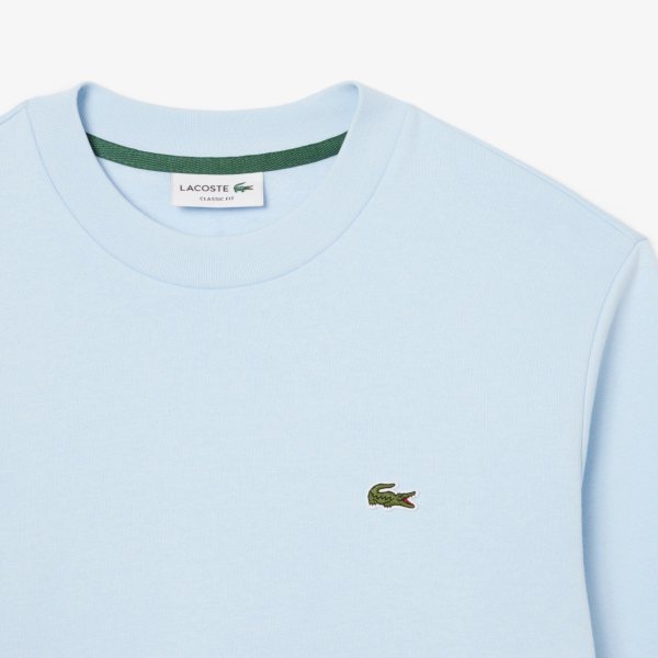 LACOSTE Lacoste Men Fleece Crew Neck Sweatshirt — Light Blue
