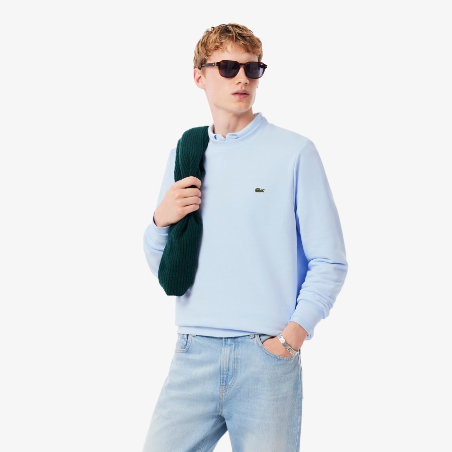 LACOSTE Lacoste Men Fleece Crew Neck Sweatshirt — Light Blue — 3