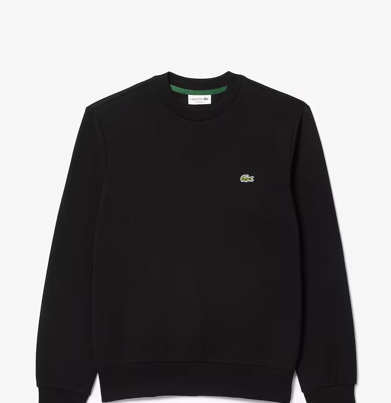 LACOSTE Lacoste Men Fleece Crew Neck Sweatshirt — Black — 2