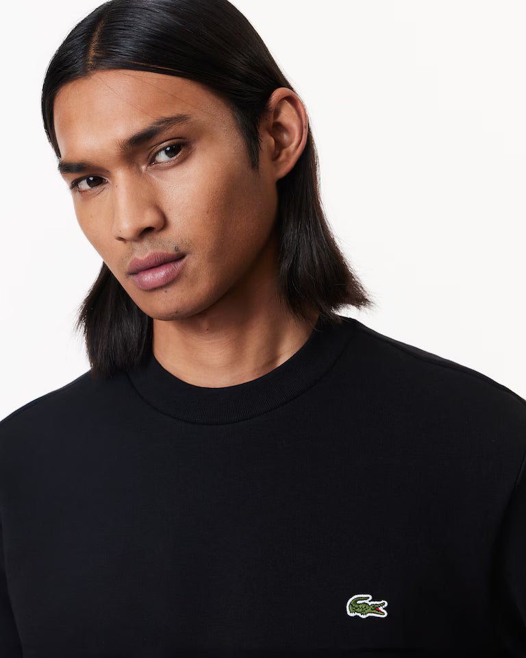 LACOSTE Lacoste Men Fleece Crew Neck Sweatshirt — Black — 3