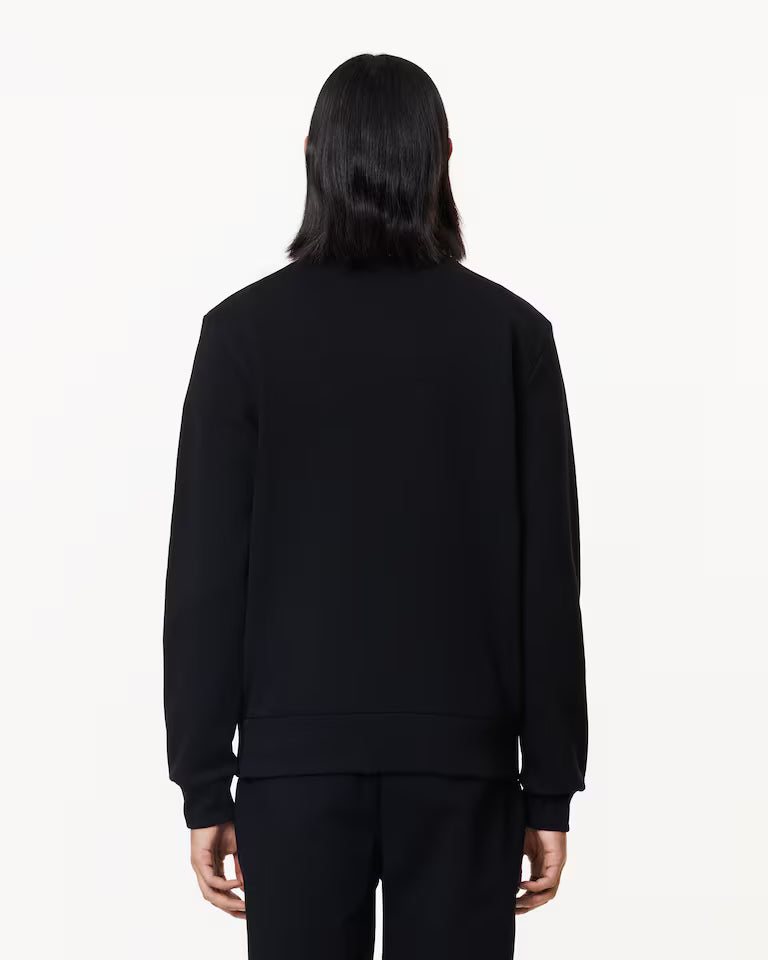 LACOSTE Lacoste Men Fleece Crew Neck Sweatshirt — Black — 4